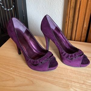 Rampage Deep purple Peep Toe Heels 7.5